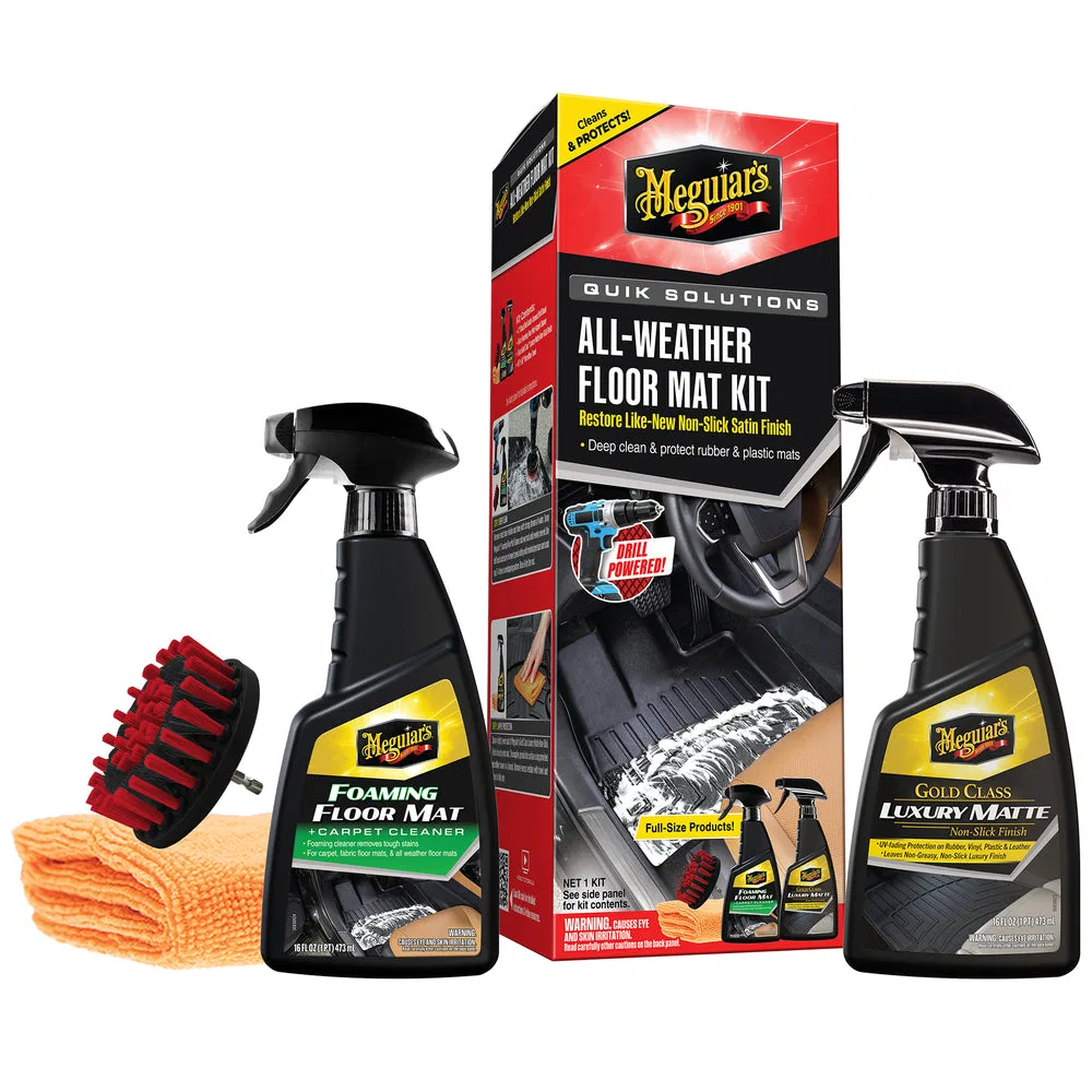 G55267 – MEGUIARS WAX Floor Liner Cleaner/ Protectant, Foaming Cleaner/ Non-Slip Protectant Set Used To Lift Dirt/ Gr...